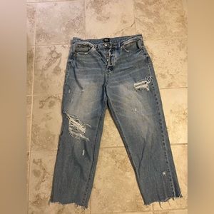 UO (BDG), Straight Leg Ankle Length Ripped Jeans, Color: Med Wash, Size: 32